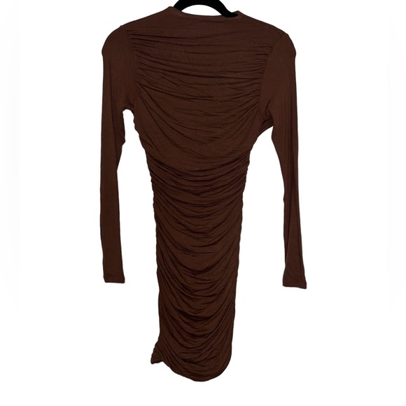 🤎 NWOT! Naked Wardrobe Bodycon Ruched Cut Out Dress - Picture 4 of 7